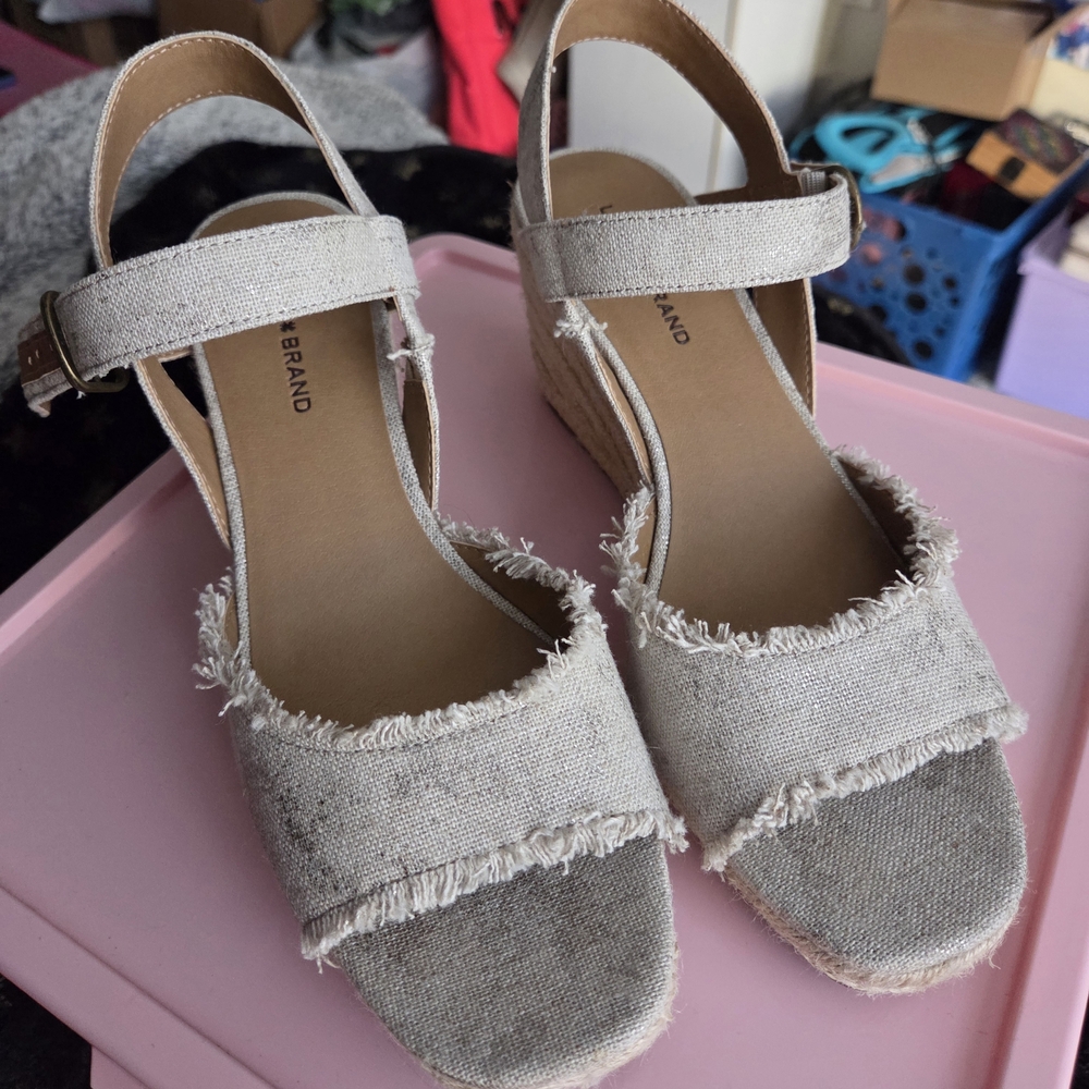 Women's Beige Wedge Sandals